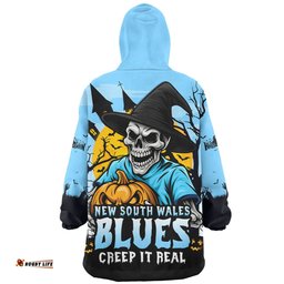 New South Wales Blues Dark Moon Rugby Halloween Battle Edition Wearable Blanket Hoodie Aussie Oodie