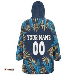 Gold Coast Titans Custom Tropical Patterns Gold Coast Titans Wearable Blanket Hoodie Aussie Oodie