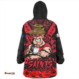 St Kilda Ripped Legacy Of The Game The ANZAC Spirit Lives On Wearable Blanket Hoodie Aussie Oodie