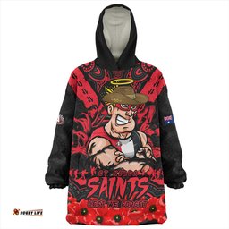 St Kilda Ripped Legacy Of The Game The ANZAC Spirit Lives On Wearable Blanket Hoodie Aussie Oodie