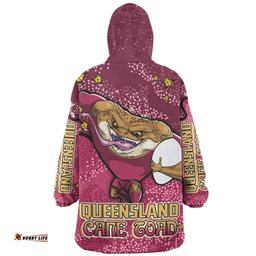 Queensland Cane Toads Custom Team With Dot And Star Patterns For Tough Fan Wearable Blanket Hoodie Aussie Oodie