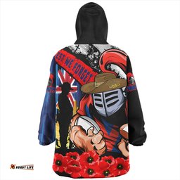 Newcastle Knights United In Spirit Anzac Day Tribute Wearable Blanket Hoodie Aussie Oodie
