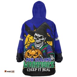 New Zealand Warriors Dark Moon Rugby Halloween Battle Edition Wearable Blanket Hoodie Aussie Oodie