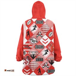 St. George Illawarra Dragons Argyle Patterns Style Tough Fan For Life Wearable Blanket Hoodie Aussie Oodie