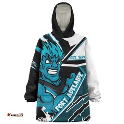 Port Adelaide Battlefield Glory Gear Wearable Blanket Hoodie Aussie Oodie