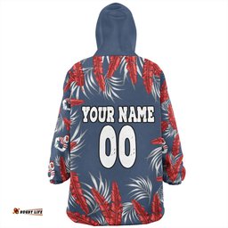 Sydney Roosters Custom Tropical Patterns Sydney Roosters Wearable Blanket Hoodie Aussie Oodie