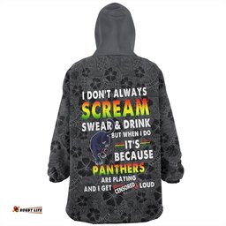 Penrith Panthers Scream With Tropical Patterns Wearable Blanket Hoodie Aussie Oodie
