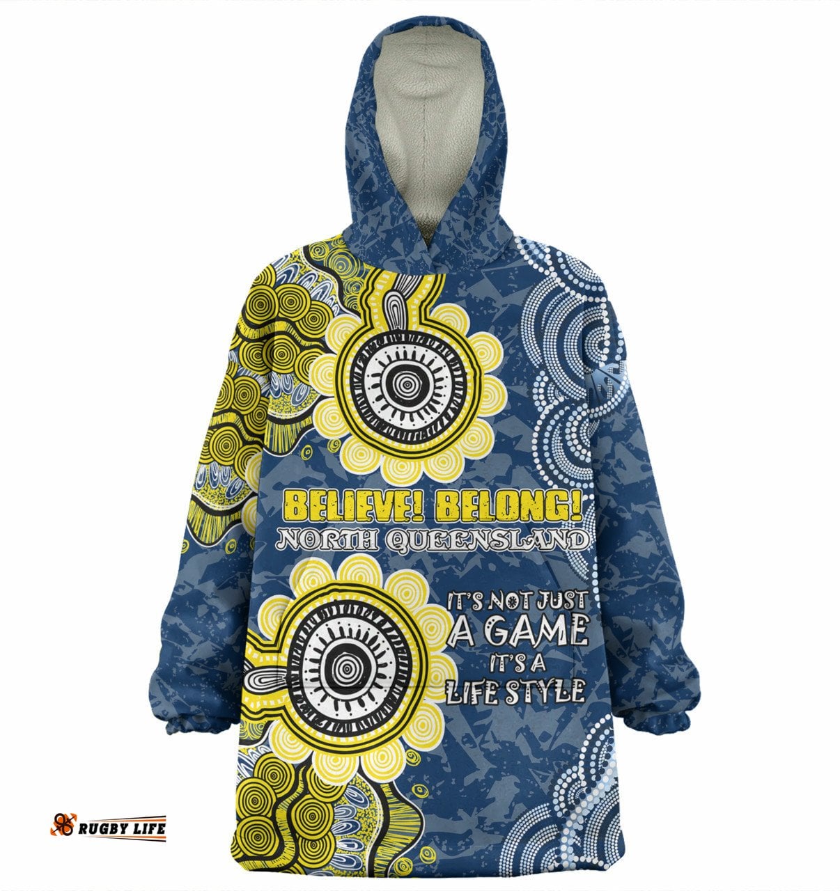 North Queensland Cowboys Custom Believe! Belong! Wearable Blanket Hoodie Aussie Oodie