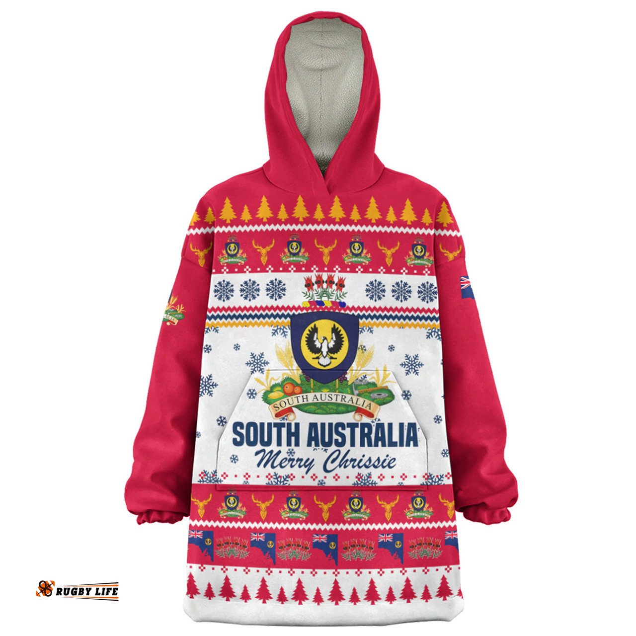 South Australia Christmas Merry Chrissie Wearable Blanket Hoodie Aussie Oodie
