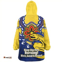Parramatta Eels Aboriginal Inspired Naidoc Symbol Pattern Wearable Blanket Hoodie Aussie Oodie