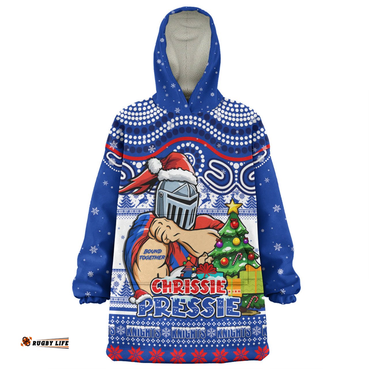 Newcastle Knights Aussie Ugly Christmas For Die Hard Fan Supporters Wearable Blanket Hoodie Aussie Oodie