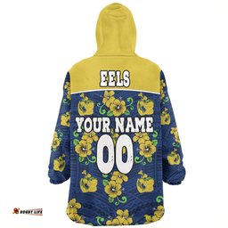 Parramatta Eels Custom Parramatta Eels With Maori Patterns Wearable Blanket Hoodie Aussie Oodie