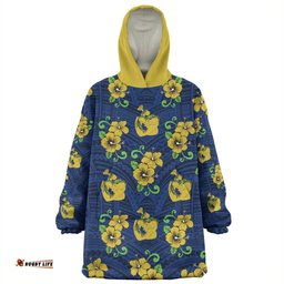 Parramatta Eels Custom Parramatta Eels With Maori Patterns Wearable Blanket Hoodie Aussie Oodie