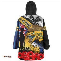 Parramatta Eels United In Spirit Anzac Day Tribute Wearable Blanket Hoodie Aussie Oodie