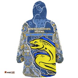 Parramatta Eels Grand Final Custom Custom Parramatta Eels With Contemporary Style Of Aboriginal Painting Wearable Blanket Hoodie Aussie Oodie