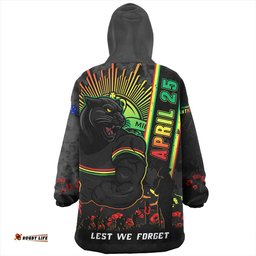 Penrith Panthers Anzac Day Lest We Forget Strong Fighting Spirit Wearable Blanket Hoodie Aussie Oodie