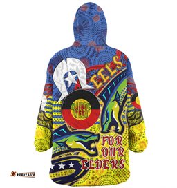 Parramatta Eels Naidoc Week Custom Parramatta Eels Naidoc Week For Our Elders With Dot Art Wearable Blanket Hoodie Aussie Oodie