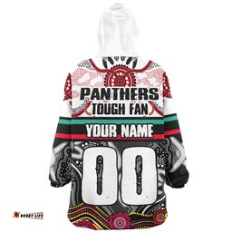 Penrith Panthers Custom Penrith Panthers For Life With Aboriginal Style Wearable Blanket Hoodie Aussie Oodie