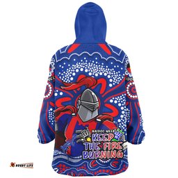Newcastle Knights Aboriginal Inspired Naidoc Week Custom For Die Hard Fan Supporters Wearable Blanket Hoodie Aussie Oodie