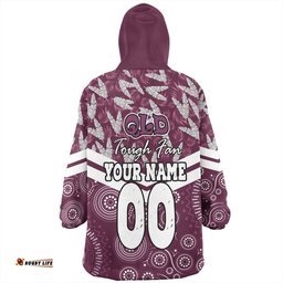 Cane Toads Sport Tropical Patterns And Dot Painting Eat Sleep Rugby Repeat Wearable Blanket Hoodie Aussie Oodie
