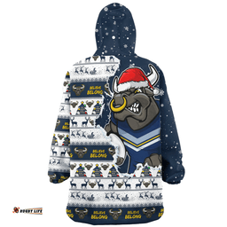 North Queensland Cowboys Merry Ugly Christmas Our Beloved Team Scratch Style Wearable Blanket Hoodie Aussie Oodie