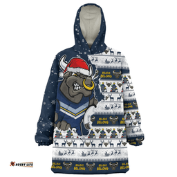 North Queensland Cowboys Merry Ugly Christmas Our Beloved Team Scratch Style Wearable Blanket Hoodie Aussie Oodie