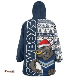North Queensland Cowboys Merry Ugly Xmas Nordic Pattern Style Wearable Blanket Hoodie Aussie Oodie