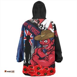 Melbourne Anzac Day Honor United In Spirit Wearable Blanket Hoodie Aussie Oodie