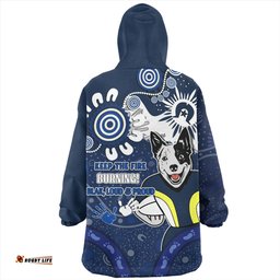 North Queensland Cowboys Aboriginal Indigenous Naidoc Week Dreamtime Dot Painting With Flag Wearable Blanket Hoodie Aussie Oodie