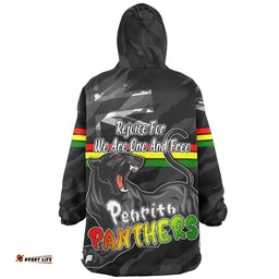 Penrith Panthers Happy Australia Day We Are One And Free Wearable Blanket Hoodie Aussie Oodie