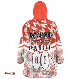 St. George Illawarra Dragons Tropical Patterns And Dot Painting Eat Sleep Repeat Wearable Blanket Hoodie Aussie Oodie