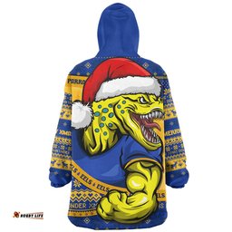 Parramatta Eels Ugly Knit Style For Christmas Game Fans Wearable Blanket Hoodie Aussie Oodie