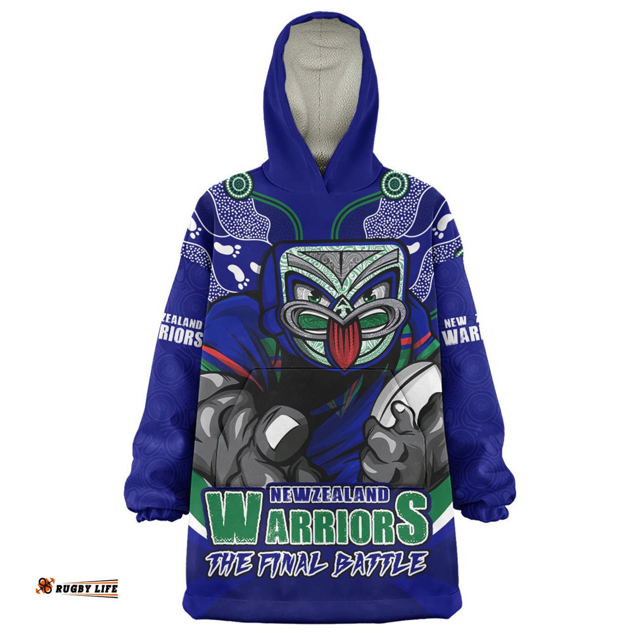 New Zealand Warriors Final Clash Battle Edition Wearable Blanket Hoodie Aussie Oodie