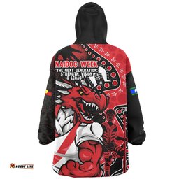 St. George Illawarra Dragons NAIDOC Indigenous Warrior Spirit Wearable Blanket Hoodie Aussie Oodie
