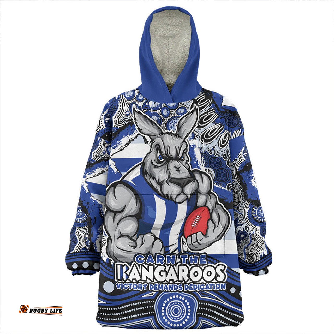North Melbourne Blazing Spirit Of Victory Wearable Blanket Hoodie Aussie Oodie