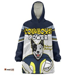 North Queensland Cowboys Custom North Queensland Cowboys Supporter Wearable Blanket Hoodie Aussie Oodie
