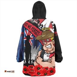 St Kilda Anzac Day Honor United In Spirit Wearable Blanket Hoodie Aussie Oodie