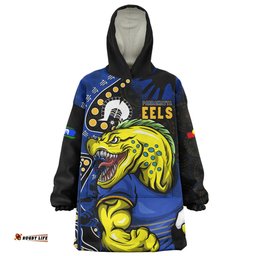Parramatta Eels NAIDOC Indigenous Warrior Spirit Wearable Blanket Hoodie Aussie Oodie