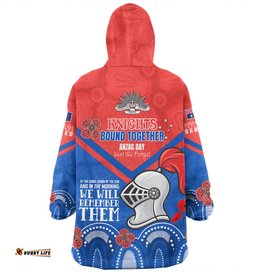 Newcastle Knights Anzac Custom Knights Bound Together Wearable Blanket Hoodie Aussie Oodie