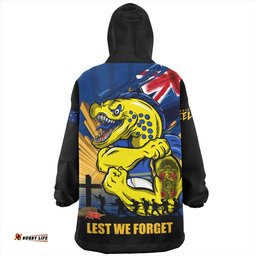 Parramatta Eels Fearless ANZAC Defender Wearable Blanket Hoodie Aussie Oodie