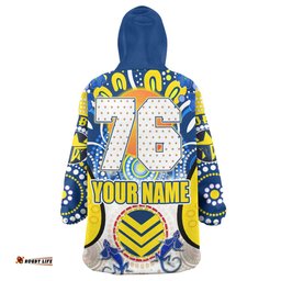 North Queensland Cowboys Custom Indigenous North Queensland Cowboys Cows With Aboriginal Culture Wearable Blanket Hoodie Aussie Oodie