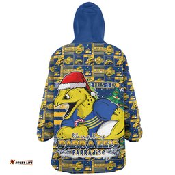 Parramatta Eels Merry Ugly Christmas Comic Style Wearable Blanket Hoodie Aussie Oodie