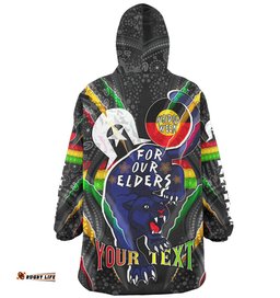 Penrith Panthers Naidoc Week Custom Penrith Panthers Naidoc Week For Our Elders Australian Indigenous Dot Art Wearable Blanket Hoodie Aussie Oodie