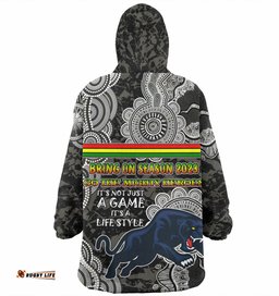 Penrith Panthers Custom Penrith Panthers For Life Wearable Blanket Hoodie Aussie Oodie