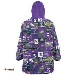 Melbourne Storm Team Of Us Die Hard Fan Supporters Comic Style Wearable Blanket Hoodie Aussie Oodie