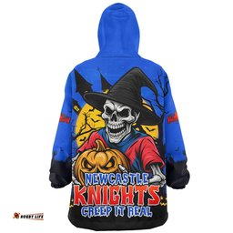 Newcastle Knights Dark Moon Rugby Halloween Battle Edition Wearable Blanket Hoodie Aussie Oodie