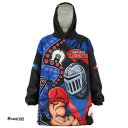 Newcastle Knights NAIDOC Indigenous Warrior Spirit Wearable Blanket Hoodie Aussie Oodie