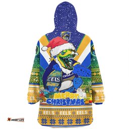 Parramatta Eels Christmas Custom Parramatta Eels Santa Aussie Big Things Christmas Wearable Blanket Hoodie Aussie Oodie