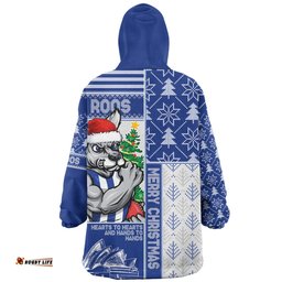 North Melbourne Merry Christmas Knit Style Festive Spirit Wearable Blanket Hoodie Aussie Oodie