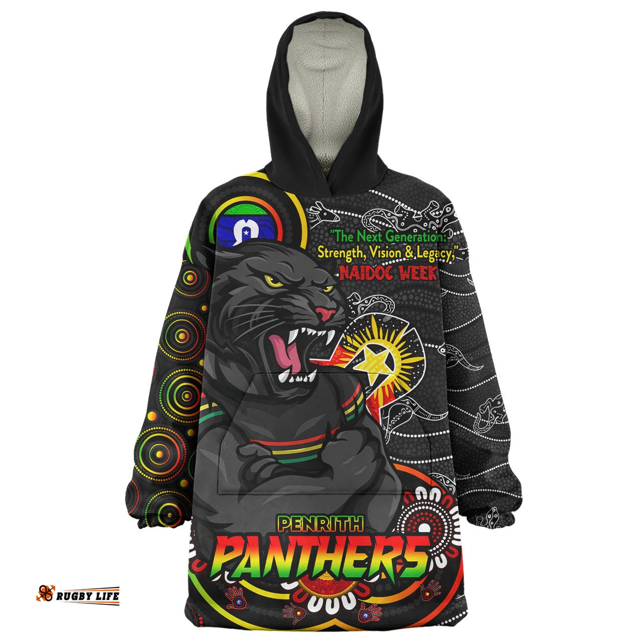 Penrith Panthers Spirit Of NAIDOC Series Wearable Blanket Hoodie Aussie Oodie